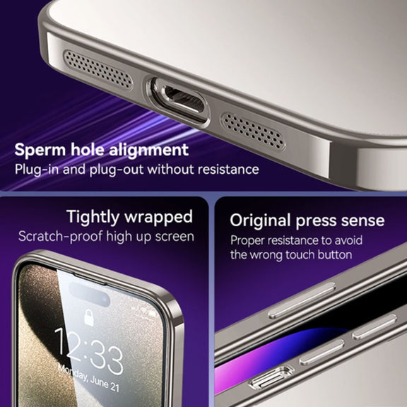 For iPhone 15 Pro Max SULADA Electroplating Frosted TPU Phone Case(Black)
