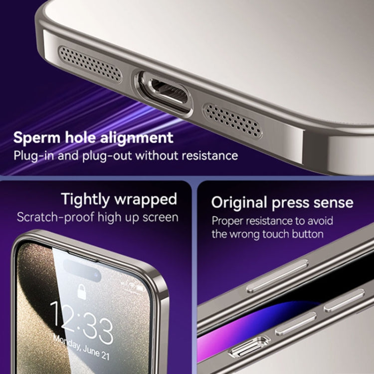 For iPhone 15 Pro Max SULADA Electroplating Frosted TPU Phone Case(Black)