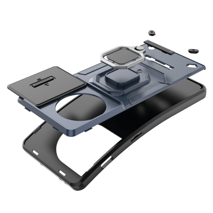 For OnePlus 11 5G Sliding Camshield TPU + PC Shockproof Phone Case with Holder(Black)