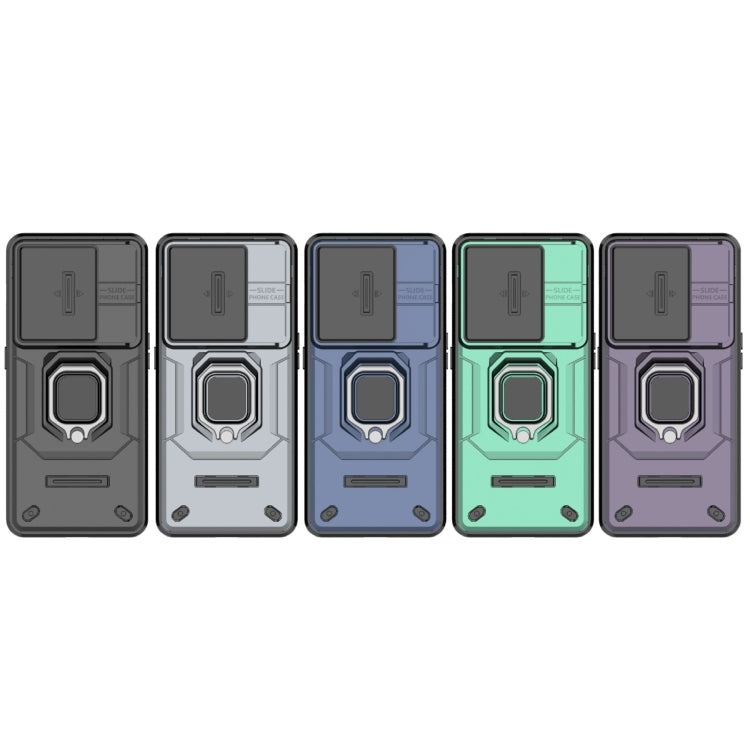 For OnePlus 11 5G Sliding Camshield TPU + PC Shockproof Phone Case with Holder(Black)