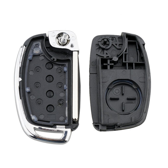 For Hyundai 4-button Folding Car Key Shell with Metal Edge Solaris ix35 ix4 Santa