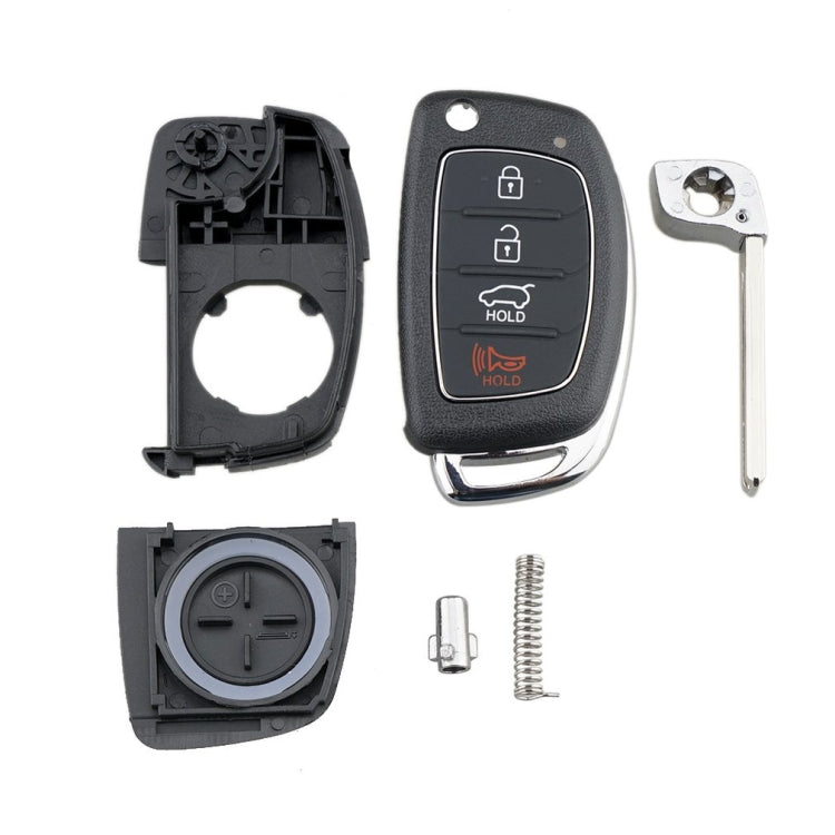 For Hyundai 4-button Folding Car Key Shell with Metal Edge Solaris ix35 ix4 Santa - Remote Car Key by PMC TechLife | Online Shopping South Africa | PMC TechLife