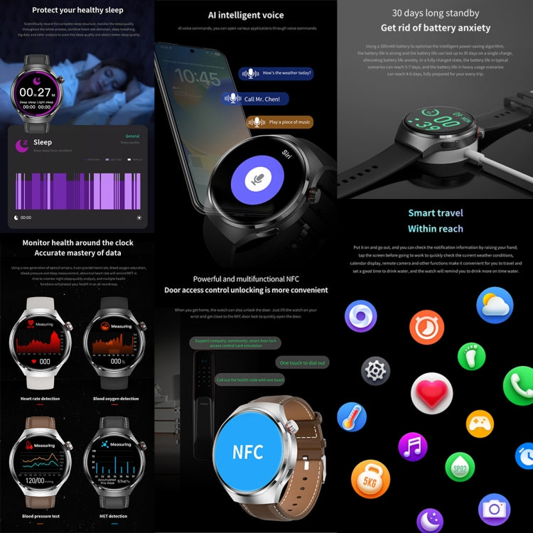 G4 Smart Bracelet 1.53 inch Smart Watch, Support Bluetooth Call / NFC / Heart Rate(Silver)