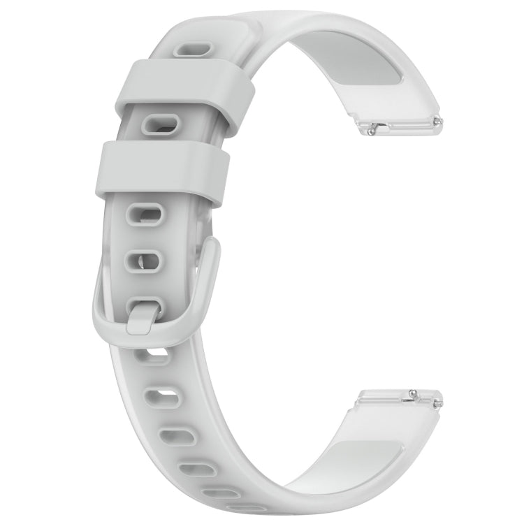 12mm Universal Two Color Transparent Silicone Watch Band(Light Grey)