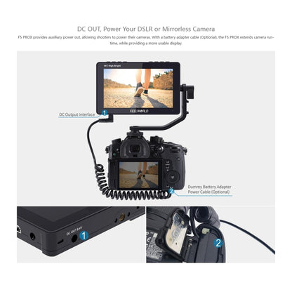FEELWORLD F5 ProX 5.5 inch 1600nit High Bright Touch Screen DSLR Camera Field Monitor 4K HDMI F970 Install and Power Kit(Black) - free shipping - PMC Jewellery - Order now!