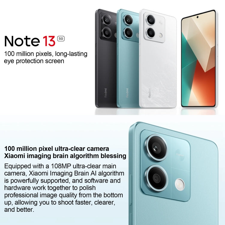 Xiaomi Redmi Note 13 5G, 8GB+256GB,  6.67 inch MIUI 14 Mediatek Dimensity 6080 Octa Core up to 2.4GHz, Network: 5G(White) - free shipping - PMC TechLife - Order now!