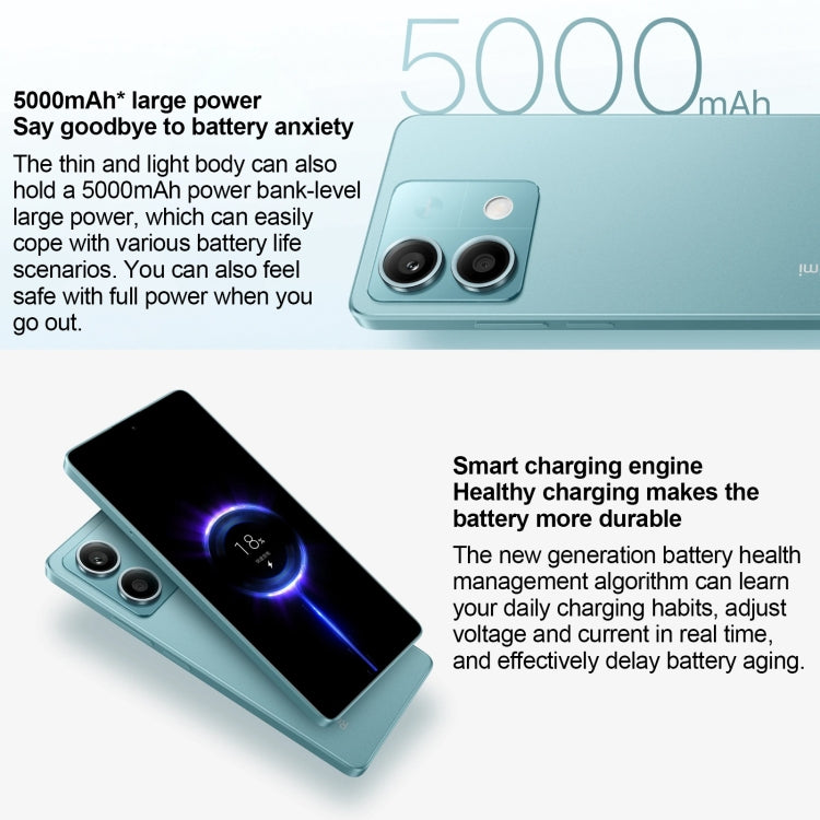 Xiaomi Redmi Note 13 5G, 8GB+128GB,  6.67 inch MIUI 14 Mediatek Dimensity 6080 Octa Core up to 2.4GHz, Network: 5G(Blue) - free shipping - PMC TechLife - Order now!