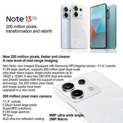 Xiaomi Redmi Note 13 Pro 5G, 12GB+256GB,  6.67 inch MIUI 14 Snapdragon 7s Gen 2 Octa Core 4nm up to 2.4GHz, NFC, Network: 5G(Black) - free shipping - PMC Jewellery - Order now!