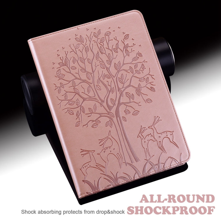 For Samsung Galaxy Tab A9+ Tree & Deer Embossed Leather Tablet Case(Pink) - free shipping - PMC TechLife - Order now!