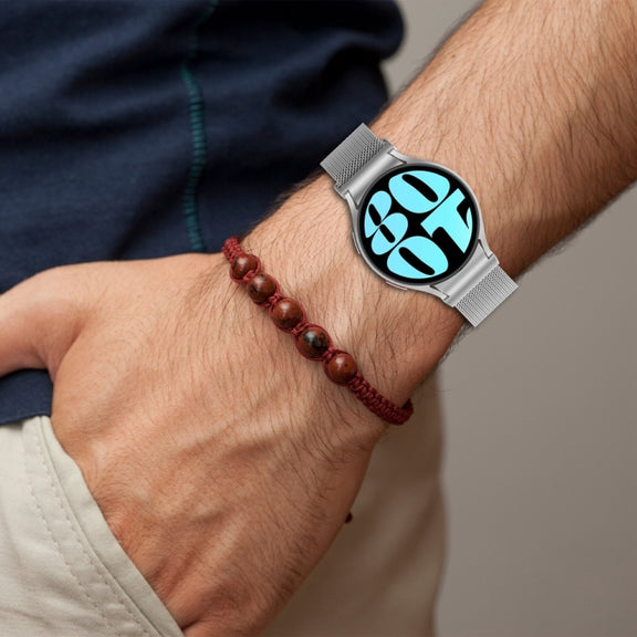 For Samsung Galaxy Watch 6 Button Style Milan Magnetic Metal Watch Band(Starlight Color)