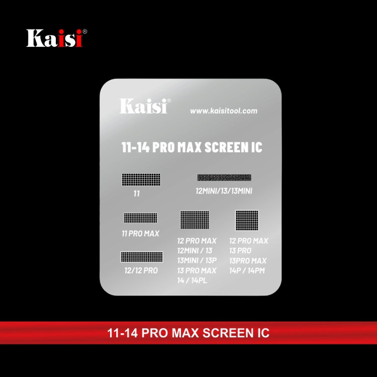 Kaisi LCD Screen IC BGA Reballing Stencil for iPhone 11 to 14 Pro Max - free shipping - PMC TechLife - Order now!