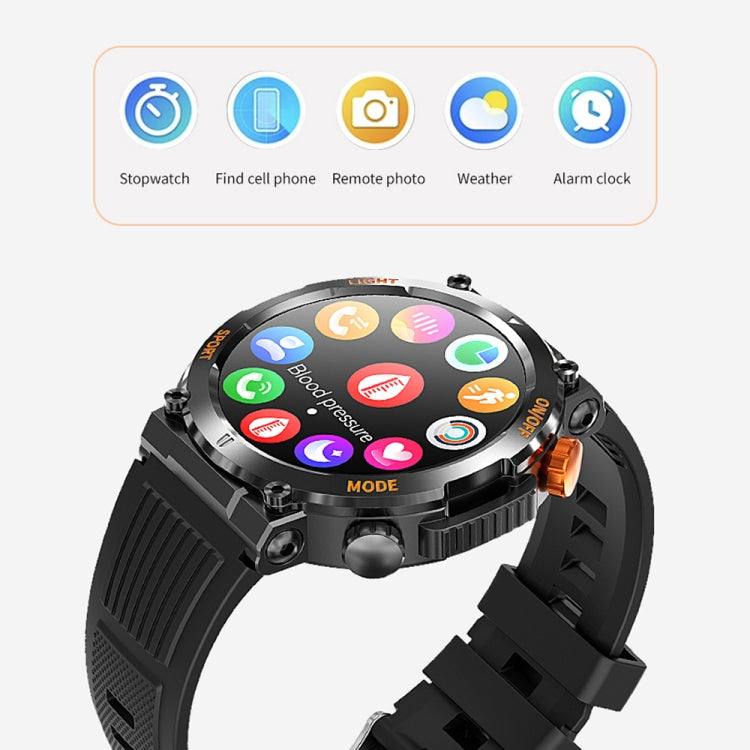 HT17 1.46 inch Round Screen Bluetooth Smart Watch, Support Health Monitoring & 100+ Sports Modes(Orange) - free shipping - PMC TechLife - Order now!