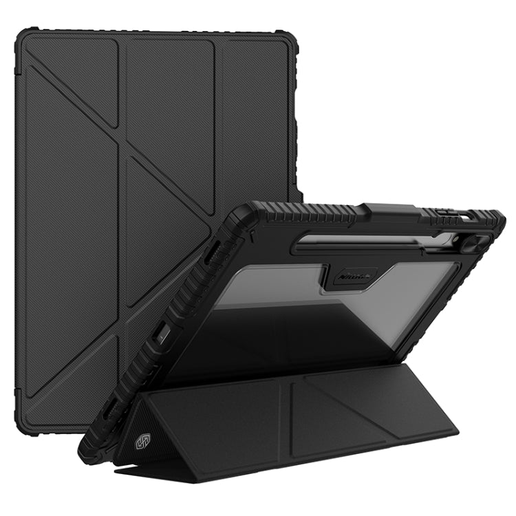 For Samsung Galaxy Tab S9+ NILLKIN Bumper Pro Multi-angle Folding Style Tablet Leather Case(Black) - free shipping - PMC Jewellery - Order now!