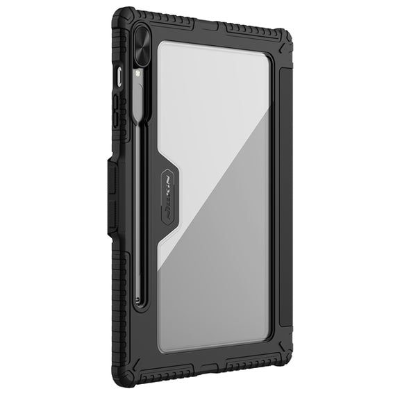 For Samsung Galaxy Tab S9+ NILLKIN Bumper Pro Multi-angle Folding Style Tablet Leather Case(Black)