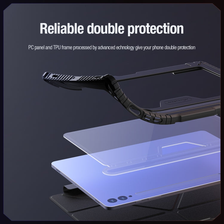 For Samsung Galaxy Tab S9+ NILLKIN Bumper Pro Multi-angle Folding Style Tablet Leather Case(Black)
