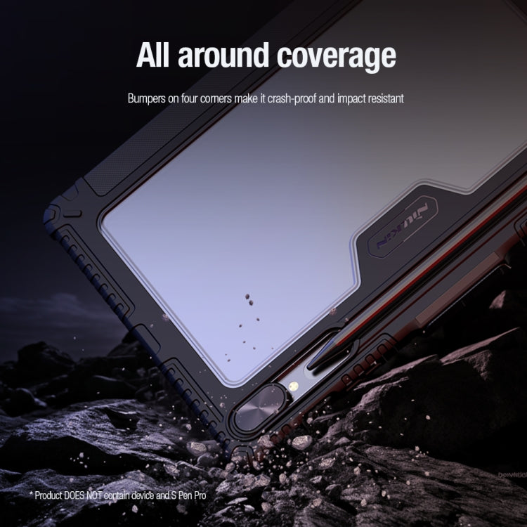 For Samsung Galaxy Tab S9+ NILLKIN Bumper Pro Multi-angle Folding Style Tablet Leather Case(Black)