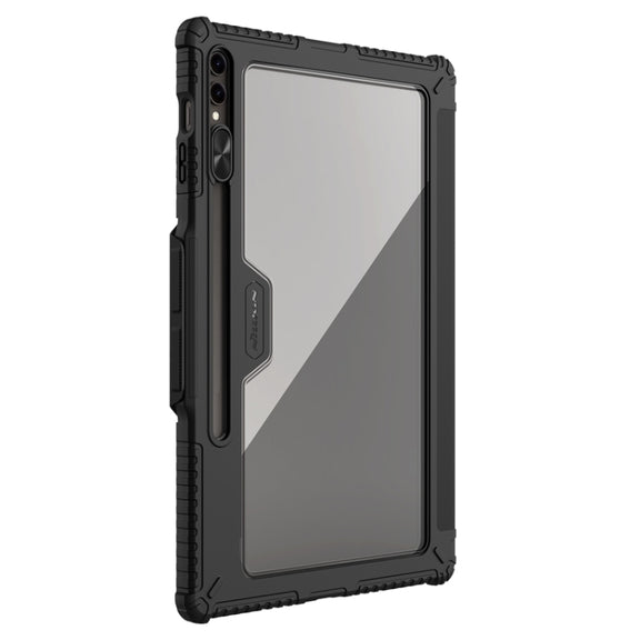 For Samsung Galaxy Tab S9 Ultra NILLKIN Bumper Pro Multi-angle Folding Style Tablet Leather Case(Black)