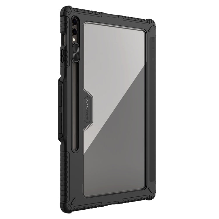 For Samsung Galaxy Tab S9 Ultra NILLKIN Bumper Pro Multi-angle Folding Style Tablet Leather Case(Black)