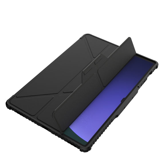 For Samsung Galaxy Tab S9 Ultra NILLKIN Bumper Pro Multi-angle Folding Style Tablet Leather Case(Black)