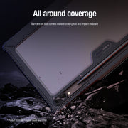 For Samsung Galaxy Tab S9 Ultra NILLKIN Bumper Pro Multi-angle Folding Style Tablet Leather Case(Black)