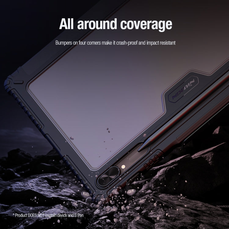 For Samsung Galaxy Tab S9 Ultra NILLKIN Bumper Pro Multi-angle Folding Style Tablet Leather Case(Black)