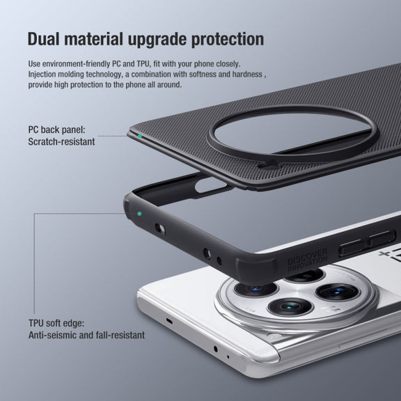 For OnePlus 12 NILLKIN Frosted Shield Pro PC + TPU Phone Case(Black)