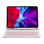C-11B For iPad Air 4 / Air 5 / Pro 11 inch 2022 / 2021 / 2020 / 2018 Detachable ABS Candy Color Bluetooth Keyboard Tablet Case with Stand & Pen Slot(Pink)