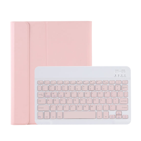 C-11B For iPad Air 4 / Air 5 / Pro 11 inch 2022 / 2021 / 2020 / 2018 Detachable ABS Candy Color Bluetooth Keyboard Tablet Case with Stand & Pen Slot(Pink)