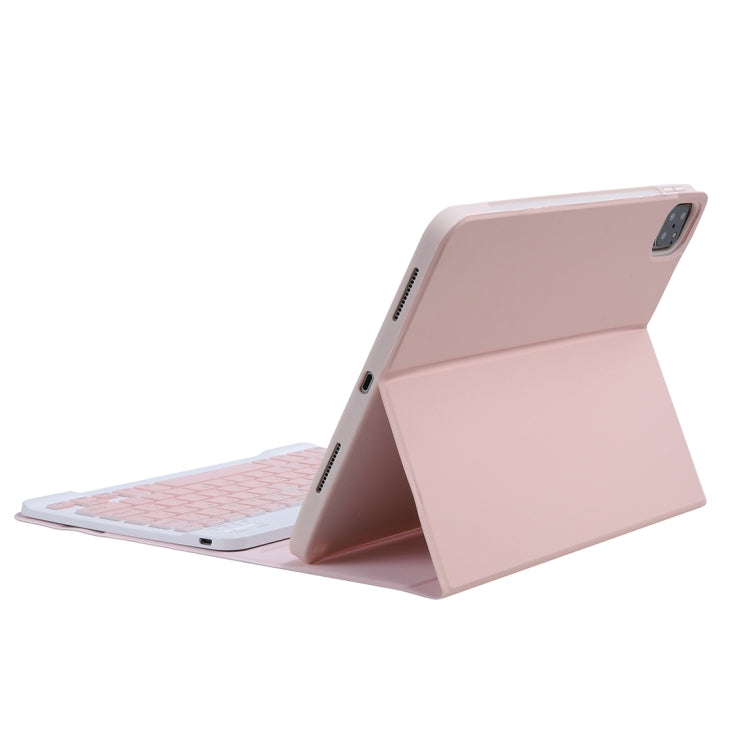 C-11B For iPad Air 4 / Air 5 / Pro 11 inch 2022 / 2021 / 2020 / 2018 Detachable ABS Candy Color Bluetooth Keyboard Tablet Case with Stand & Pen Slot(Pink) - For iPad Pro by PMC TechLife | Online Shopping South Africa | PMC TechLife | Buy Now Pay Later Mobicred