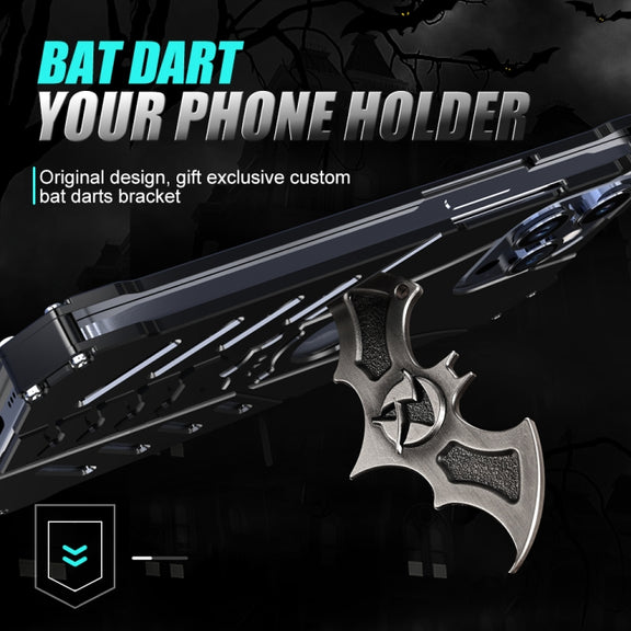 For iPhone 15 R-JUST Batman Hollow Metal Phone Protective Case(Black)
