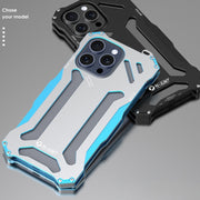 For iPhone 15 R-JUST RJ17 Shockproof Armor Metal Phone Case(Black)