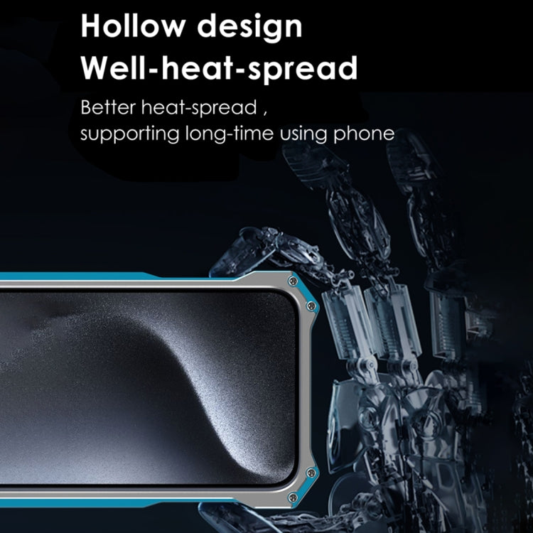 For iPhone 15 R-JUST RJ17 Shockproof Armor Metal Phone Case(Black)