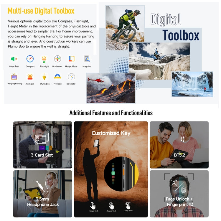 Ulefone Armor Pad 2 Rugged Tablet PC, 16GB+256GB 11 inch Android 13 MediaTek Helio G99 Octa Core 4G Network EU Plug(Yellow) - free shipping - PMC TechLife - Order now!