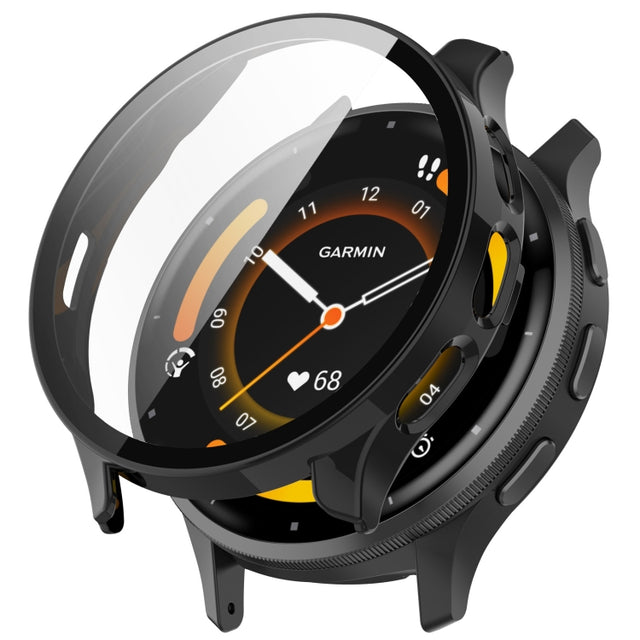 Compatible with Garmin Venu 3S PC + Tempered Glass Film Integrated Watch Case(Black)