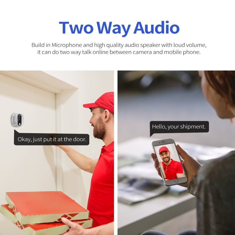 ESCAM C85 1080P 4.3 inch Smart WIFI Digital Door Viewer Supports Wide-Angle PIR & Night Vision & Dingdong Photo(White) - free shipping - PMC TechLife - Order now!