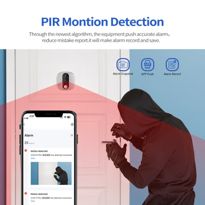 ESCAM C85 1080P 4.3 inch Smart WIFI Digital Door Viewer Supports Wide-Angle PIR & Night Vision & Dingdong Photo(White) - free shipping - PMC Jewellery - Order now!