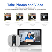 ESCAM C85 1080P 4.3 inch Smart WIFI Digital Door Viewer Supports Wide-Angle PIR & Night Vision & Dingdong Photo(White)