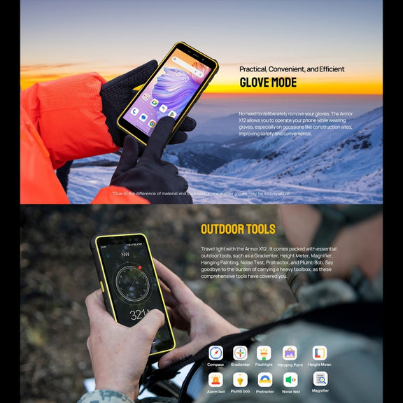 Ulefone Armor X12, 3GB+32GB, Rugged Phone, Face Unlock, 5.45 inch Android 13 Go MediaTek Helio A22 Quad Core, Network: 4G, NFC(All Black)