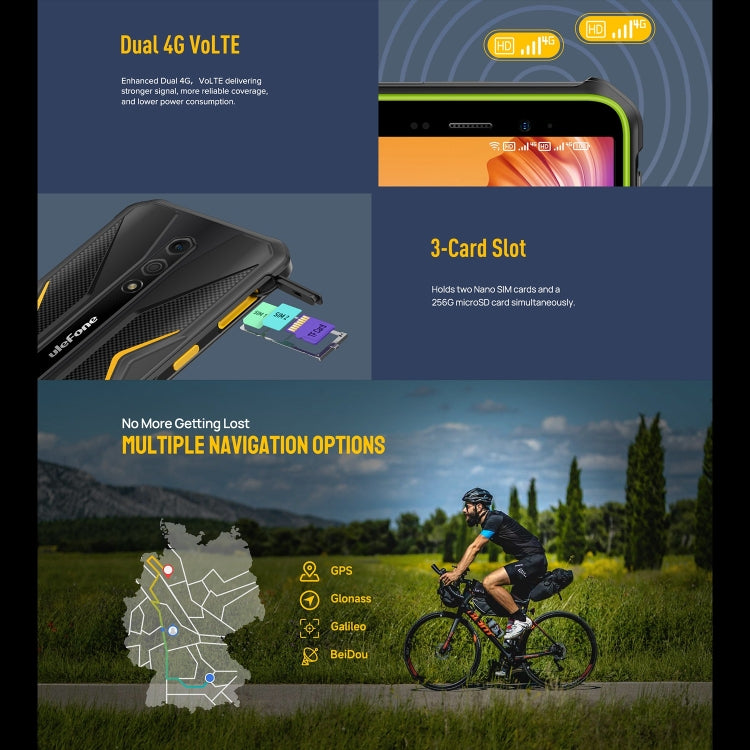 Ulefone Armor X12, 3GB+32GB, Rugged Phone, Face Unlock, 5.45 inch Android 13 Go MediaTek Helio A22 Quad Core, Network: 4G, NFC(Less Green)
