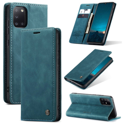 For Samsung Galaxy A31 CaseMe-013 Multifunctional Retro Frosted Horizontal Flip Leather Case with Card Slot & Holder & Wallet(Blue) - Galaxy Phone Cases by CaseMe | Online Shopping South Africa | PMC Jewellery | Buy Now Pay Later Mobicred