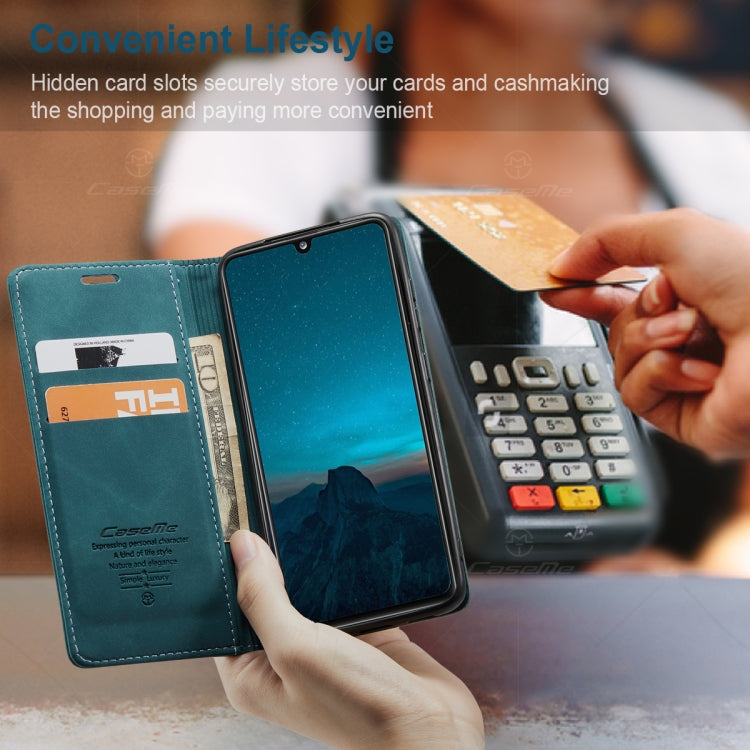 For Samsung Galaxy A31 CaseMe-013 Multifunctional Retro Frosted Horizontal Flip Leather Case with Card Slot & Holder & Wallet(Blue) - Galaxy Phone Cases by CaseMe | Online Shopping South Africa | PMC Jewellery | Buy Now Pay Later Mobicred