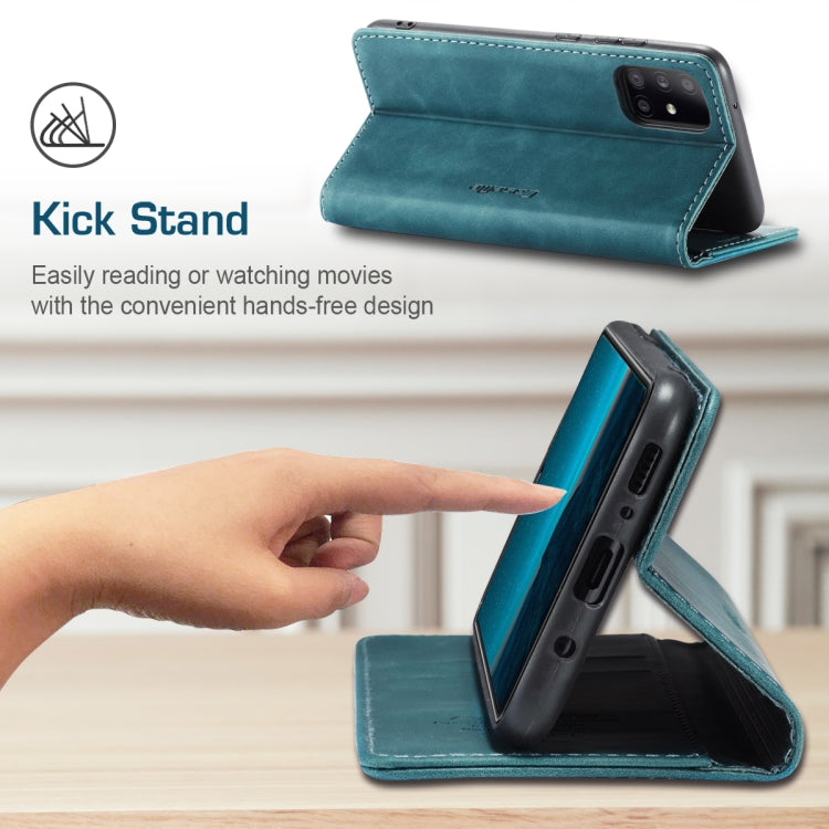 For Samsung Galaxy A31 CaseMe-013 Multifunctional Retro Frosted Horizontal Flip Leather Case with Card Slot & Holder & Wallet(Blue) - Galaxy Phone Cases by CaseMe | Online Shopping South Africa | PMC Jewellery | Buy Now Pay Later Mobicred