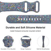 For Apple Watch SE 40mm Floral Silicone Watch Band(Grey)