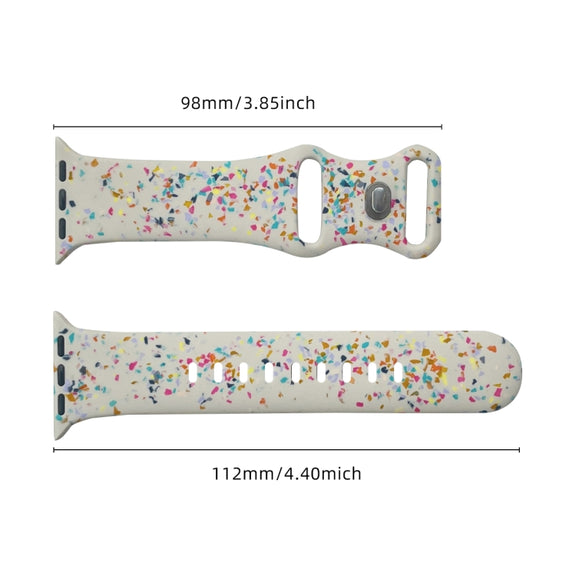 For Apple Watch SE 44mm Floral Silicone Watch Band(Starlight)