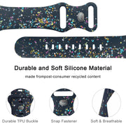 For Apple Watch Serie 2 38mm Floral Silicone Watch Band(Blue)