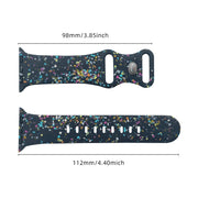 For Apple Watch Serie 2 38mm Floral Silicone Watch Band(Blue)