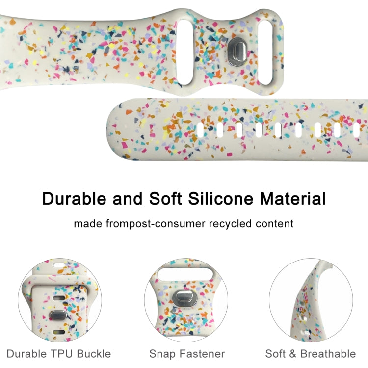 For Apple Watch 42mm Floral Silicone Watch Band(Starlight) - Watch Bands by PMC TechLife | Online Shopping South Africa | PMC TechLife