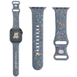 For Apple Watch 38mm Floral Silicone Watch Band(Grey) - Watch Bands by PMC TechLife | Online Shopping South Africa | PMC TechLife