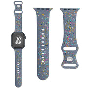 For Apple Watch 38mm Floral Silicone Watch Band(Grey)