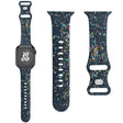 For Apple Watch 38mm Floral Silicone Watch Band(Blue) - Watch Bands by PMC TechLife | Online Shopping South Africa | PMC TechLife